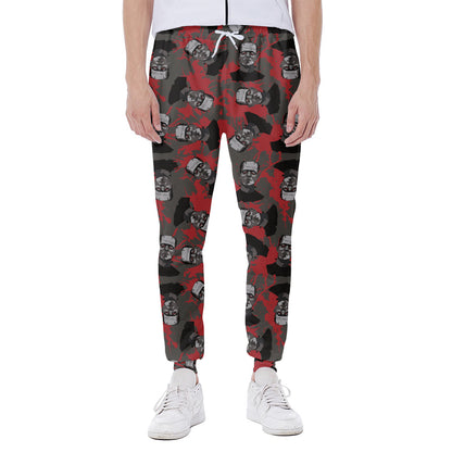 Horror Frankenstein Pattern Print Scuba Joggers