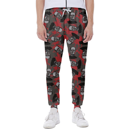 Horror Frankenstein Pattern Print Scuba Joggers