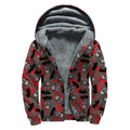 Horror Frankenstein Pattern Print Sherpa Lined Zip Up Hoodie