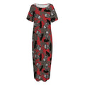 Horror Frankenstein Pattern Print Short Sleeve Long Nightdress