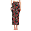 Horror Frankenstein Pattern Print Side Slit Maxi Skirt