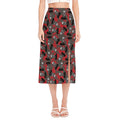 Horror Frankenstein Pattern Print Side Slit Midi Skirt