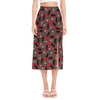 Horror Frankenstein Pattern Print Side Slit Midi Skirt