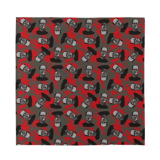 Horror Frankenstein Pattern Print Silk Bandana