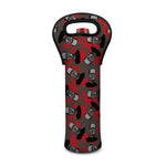 Horror Frankenstein Pattern Print Single Neoprene Wine Tote