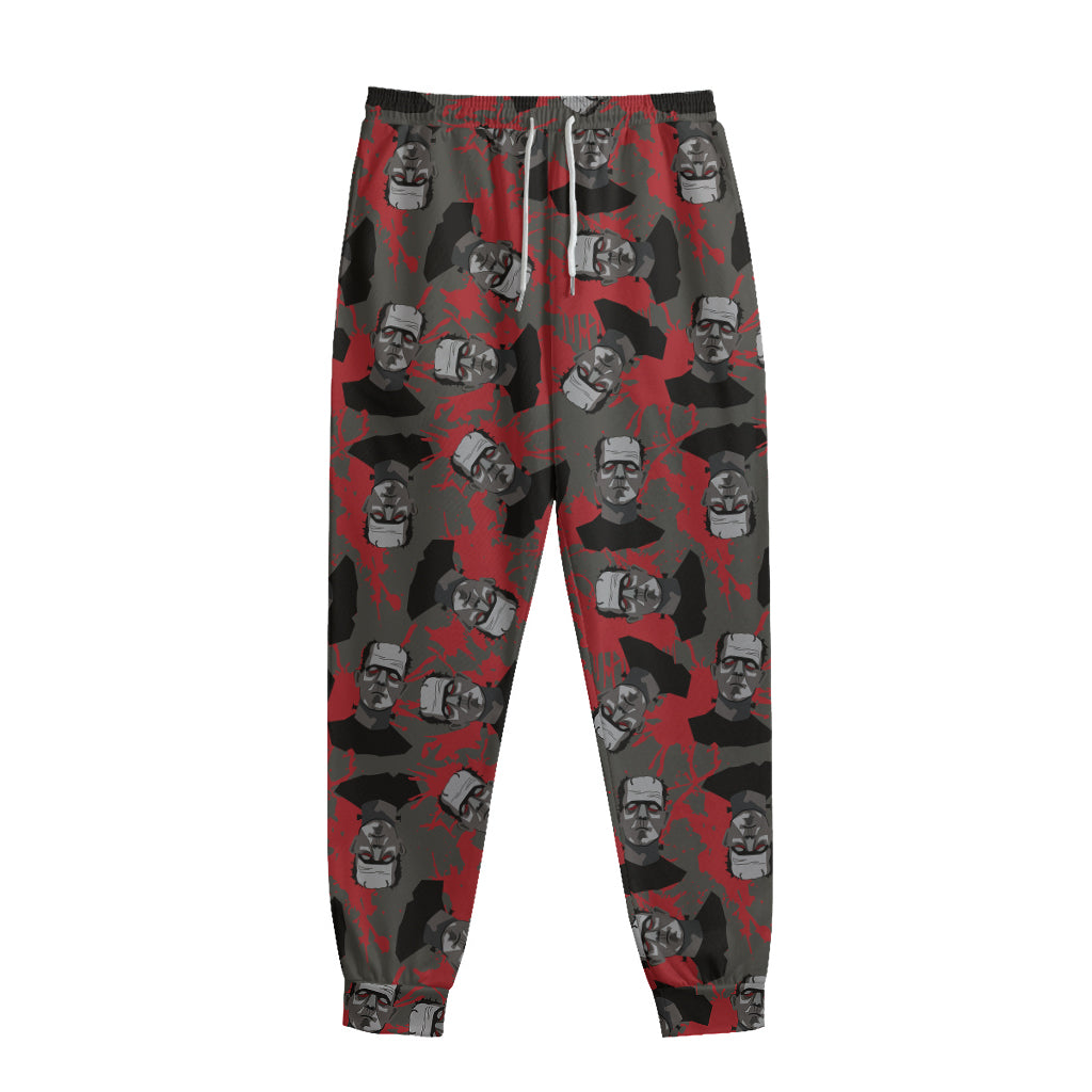 Horror Frankenstein Pattern Print Sweatpants