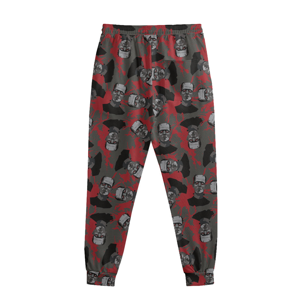 Horror Frankenstein Pattern Print Sweatpants