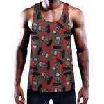 Horror Frankenstein Pattern Print Training Tank Top