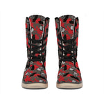 Horror Frankenstein Pattern Print Winter Boots