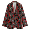 Horror Frankenstein Pattern Print Women's Blazer