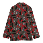 Horror Frankenstein Pattern Print Women's Blazer