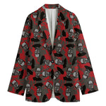 Horror Frankenstein Pattern Print Women's Cotton Blazer