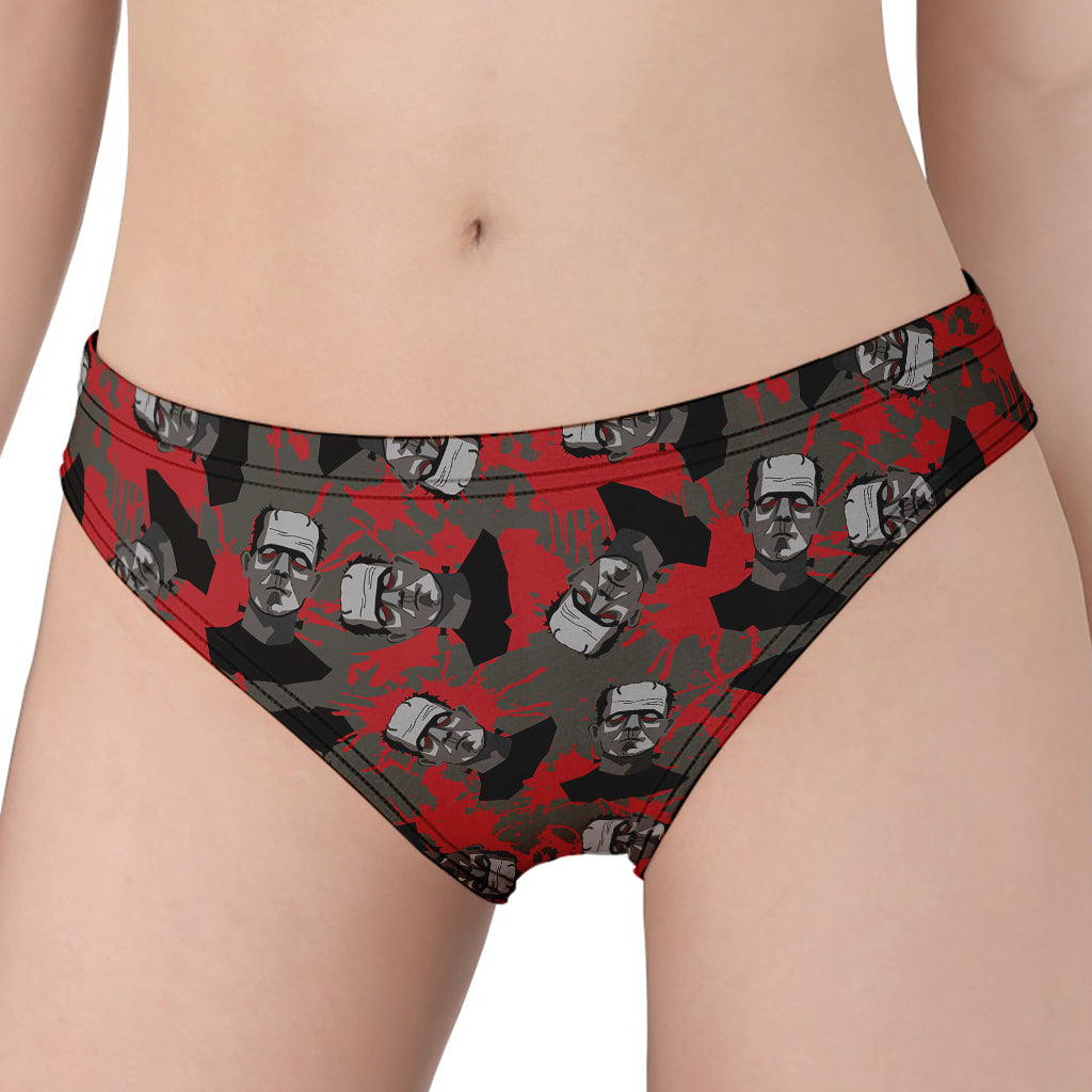 Horror Frankenstein Pattern Print Women's Panties