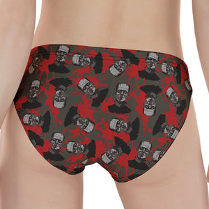 Horror Frankenstein Pattern Print Women's Panties