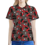 Horror Frankenstein Pattern Print Women's Polo Shirt