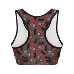 Horror Frankenstein Pattern Print Women's Sports Bra
