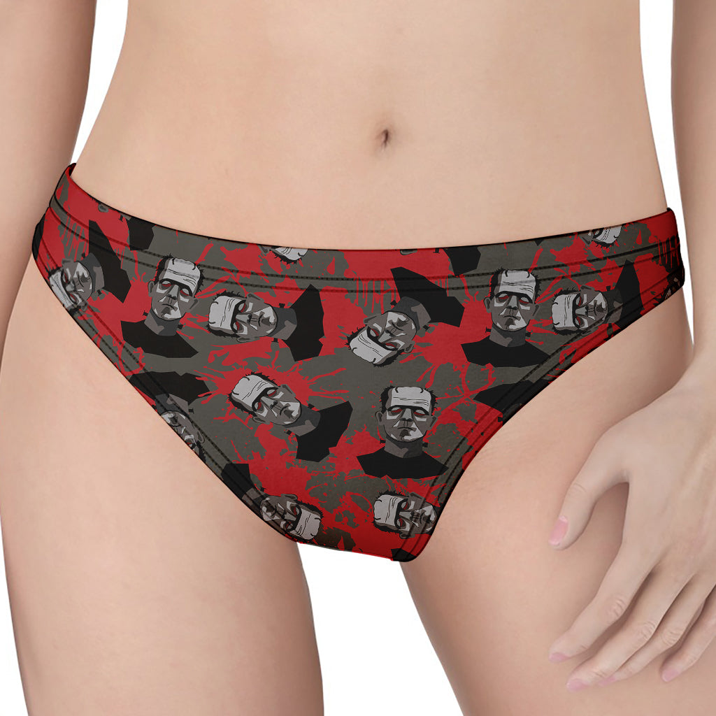 Horror Frankenstein Pattern Print Women's Thong