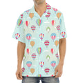 Hot Air Balloon Pattern Print Aloha Shirt