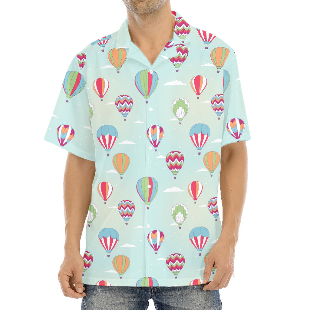 Hot Air Balloon Pattern Print Aloha Shirt