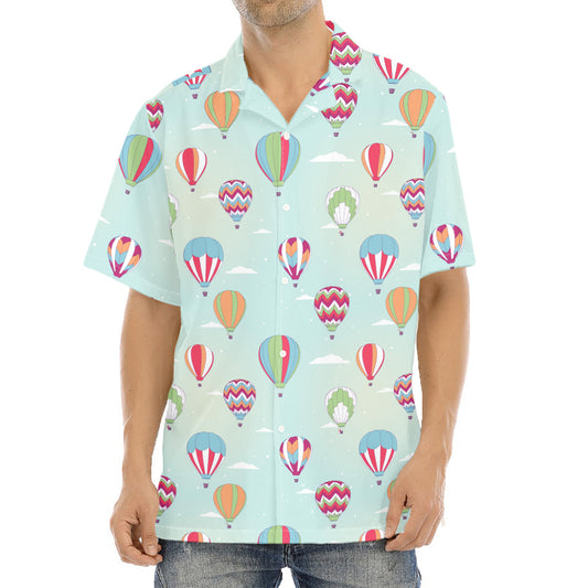 Hot Air Balloon Pattern Print Aloha Shirt