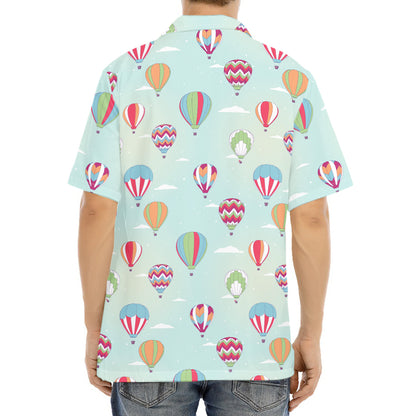 Hot Air Balloon Pattern Print Aloha Shirt