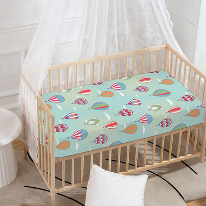 Hot Air Balloon Pattern Print Baby Crib Sheet
