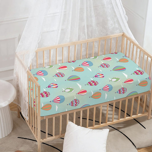 Hot Air Balloon Pattern Print Baby Crib Sheet