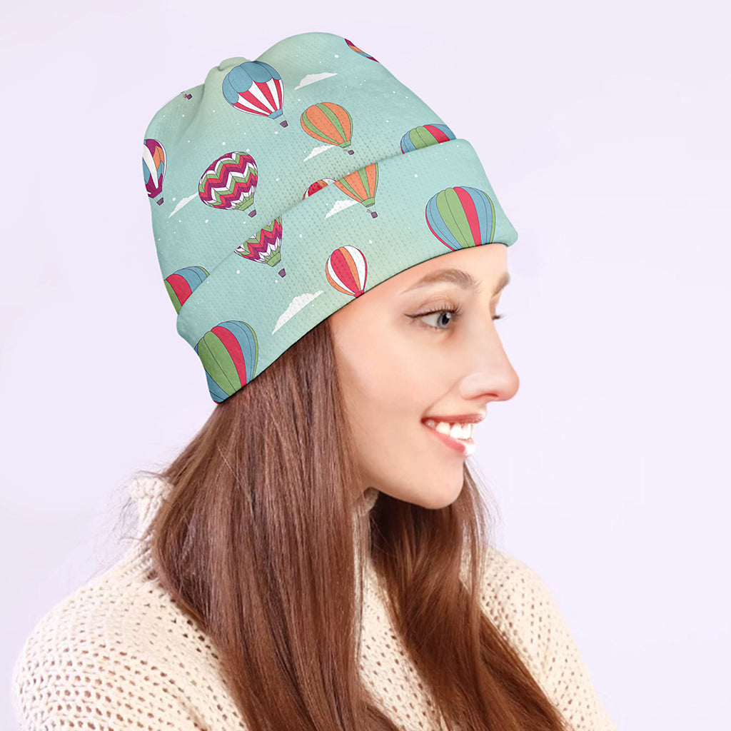 Hot Air Balloon Pattern Print Beanie