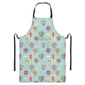 Hot Air Balloon Pattern Print Bib Apron With Pocket