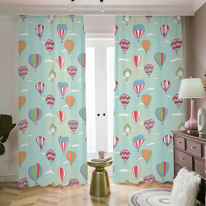 Hot Air Balloon Pattern Print Blackout Pencil Pleat Curtains