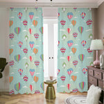 Hot Air Balloon Pattern Print Blackout Pencil Pleat Curtains