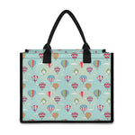 Hot Air Balloon Pattern Print Canvas Tote Bag