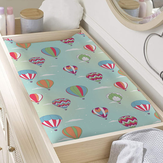 Hot Air Balloon Pattern Print Changing Pad Cover