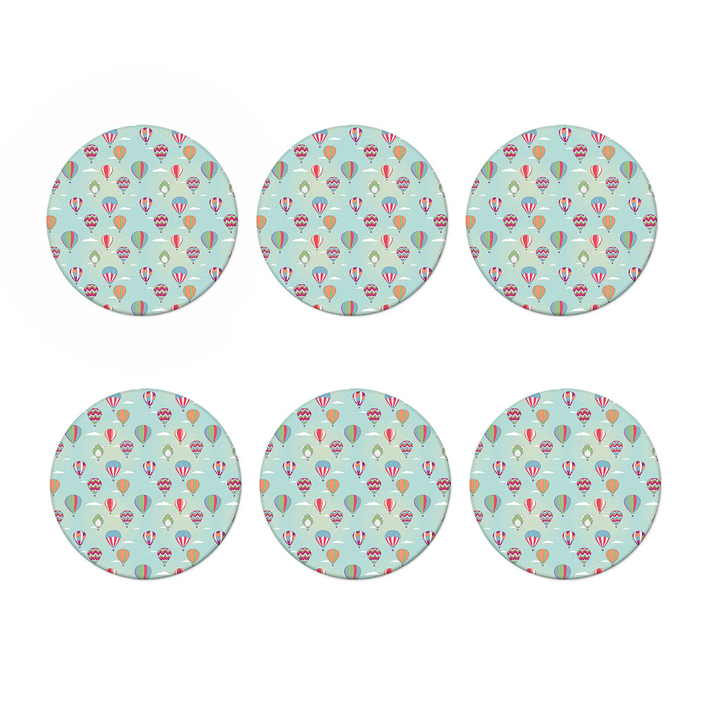 Hot Air Balloon Pattern Print Coaster Set