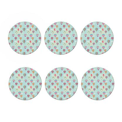 Hot Air Balloon Pattern Print Coaster Set