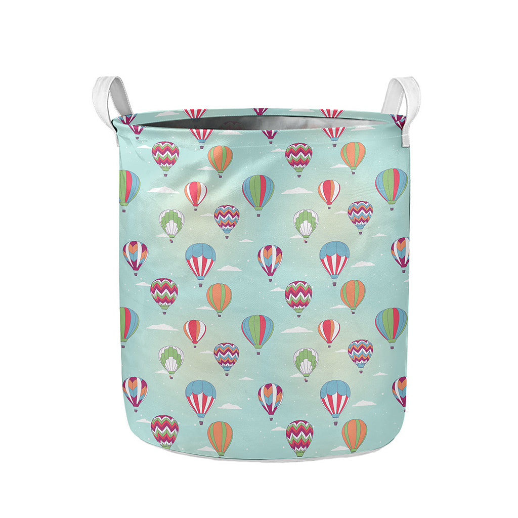 Hot Air Balloon Pattern Print Collapsible Laundry Basket