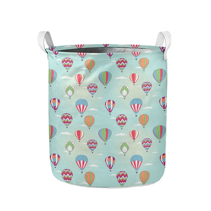 Hot Air Balloon Pattern Print Collapsible Laundry Basket