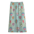 Hot Air Balloon Pattern Print Cotton Front Slit Maxi Skirt