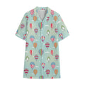 Hot Air Balloon Pattern Print Cotton Hawaiian Shirt