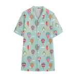 Hot Air Balloon Pattern Print Cotton Hawaiian Shirt