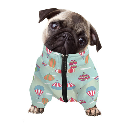 Hot Air Balloon Pattern Print Dog Zip Up Jacket