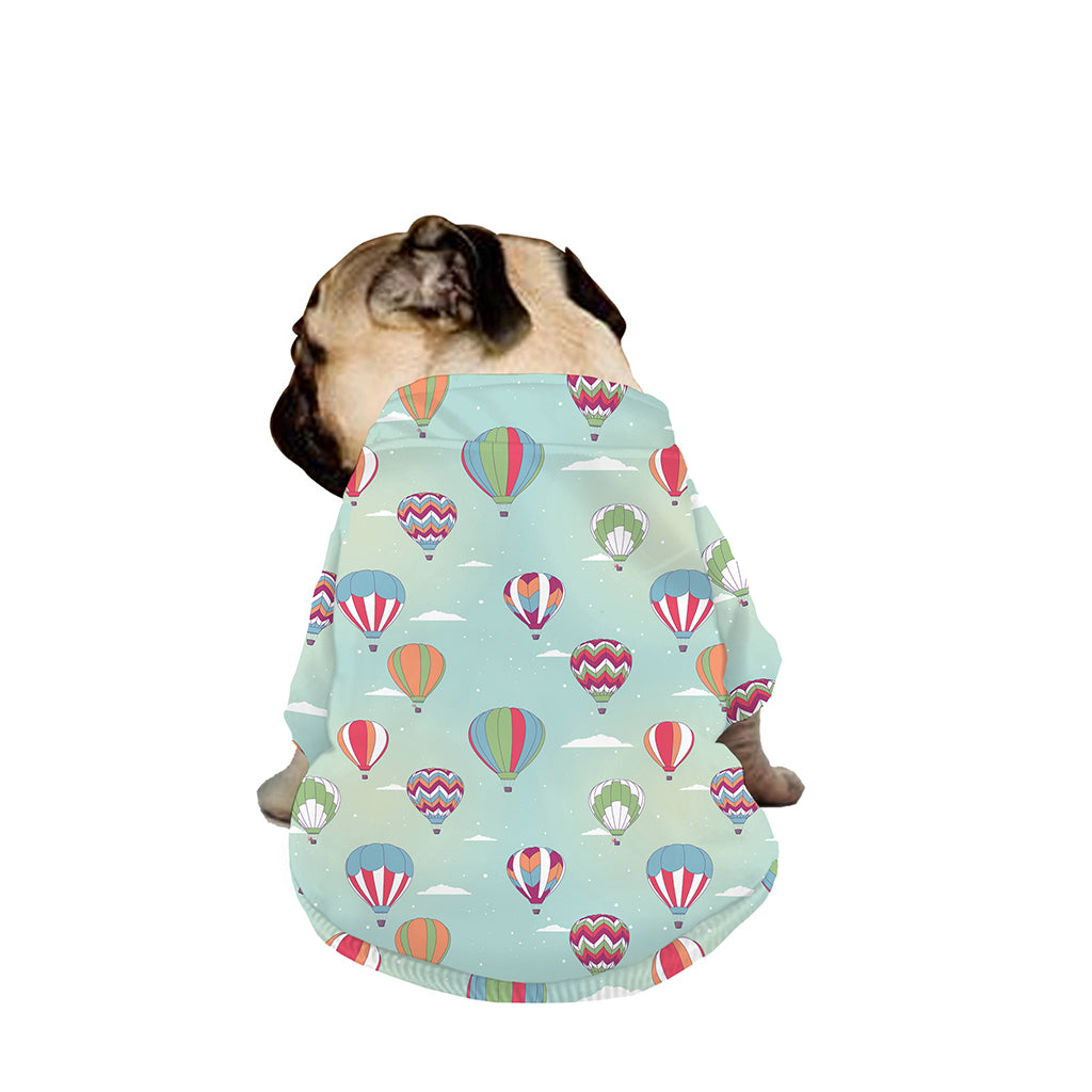 Hot Air Balloon Pattern Print Dog Zip Up Jacket
