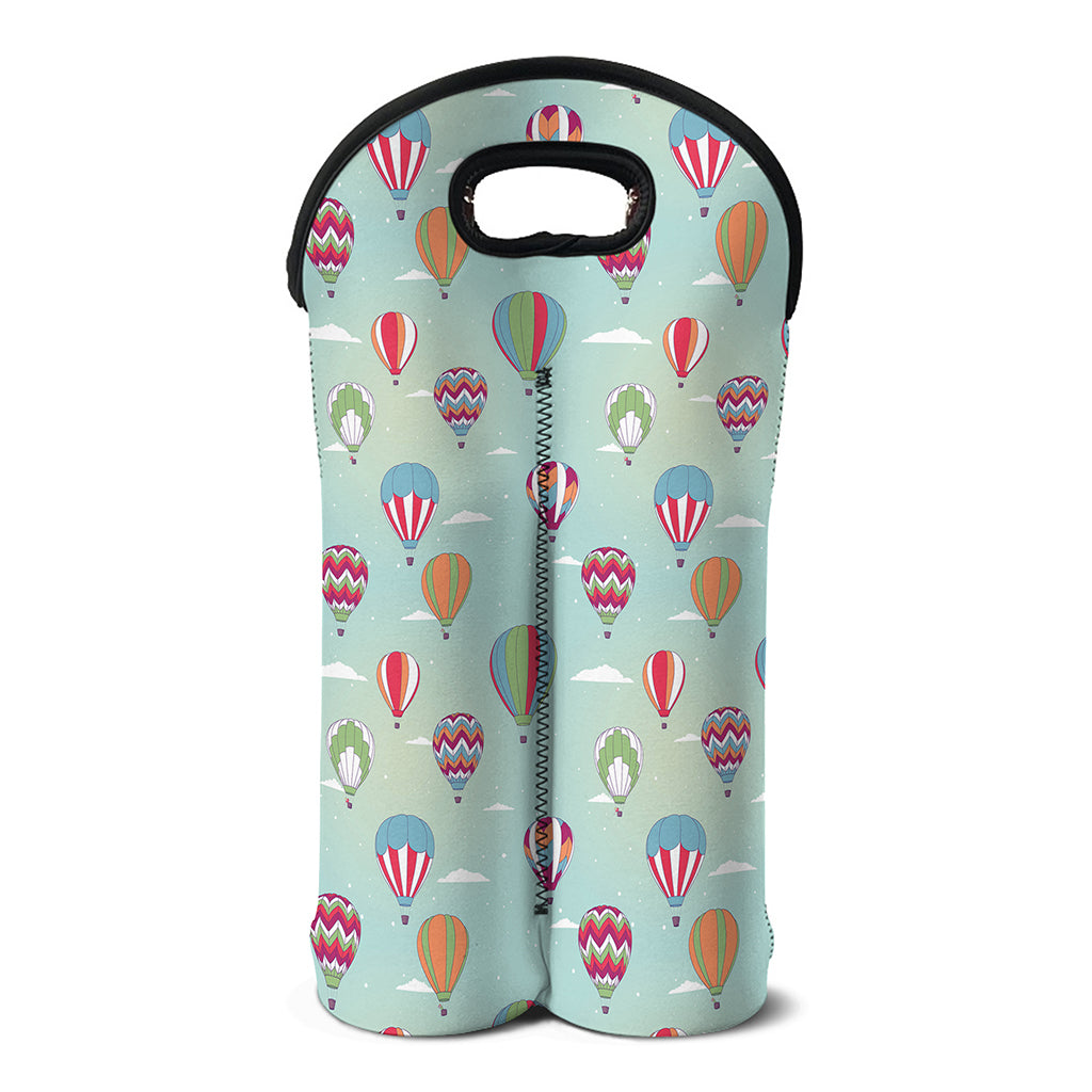 Hot Air Balloon Pattern Print Double Neoprene Wine Tote