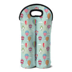 Hot Air Balloon Pattern Print Double Neoprene Wine Tote