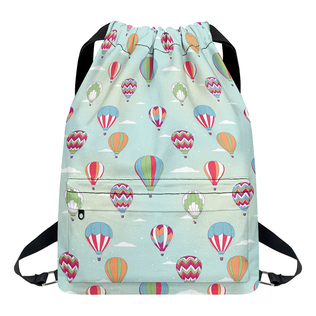 Hot Air Balloon Pattern Print Drawstring Backpack