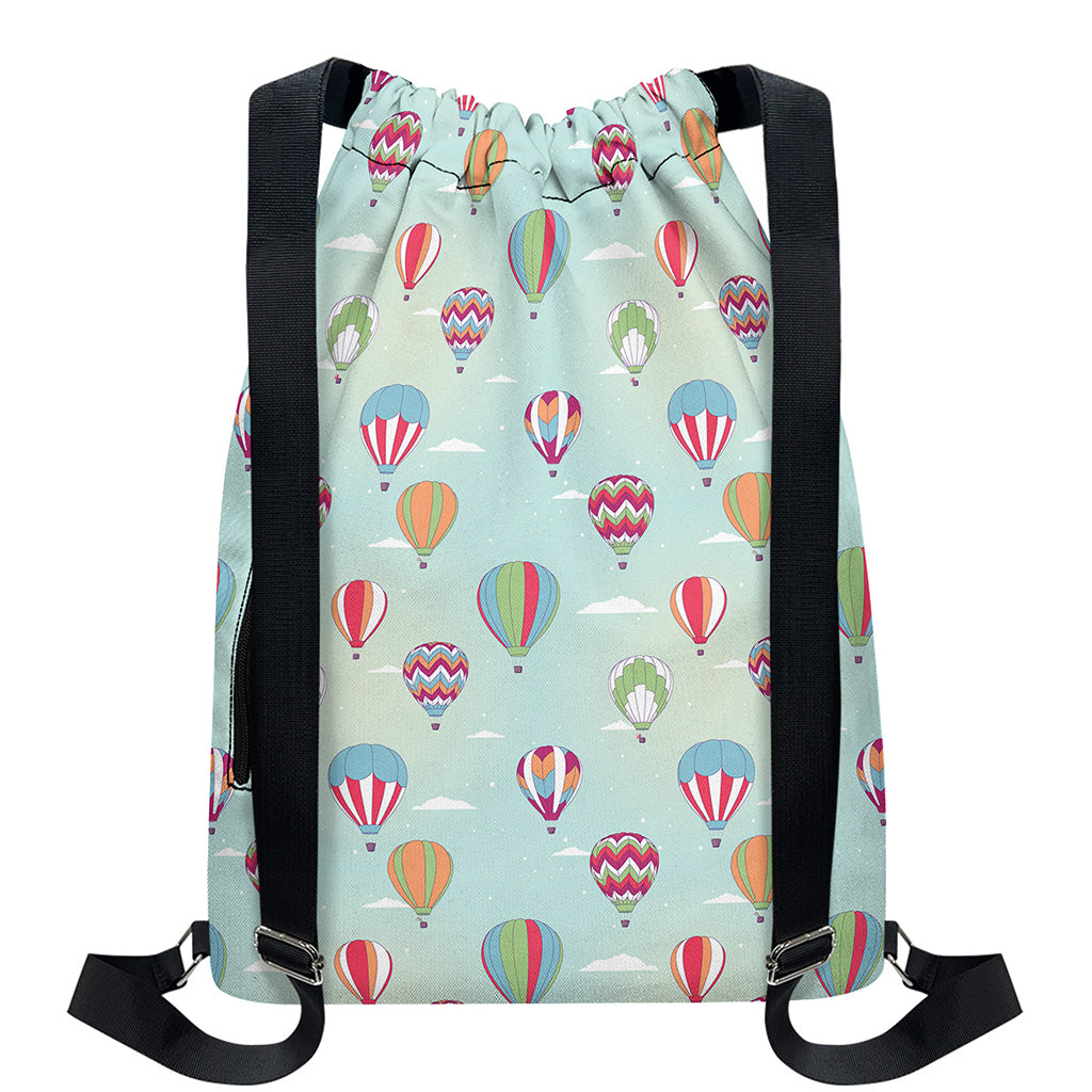 Hot Air Balloon Pattern Print Drawstring Backpack