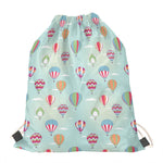 Hot Air Balloon Pattern Print Drawstring Bag