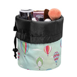Hot Air Balloon Pattern Print Drawstring Makeup Bag
