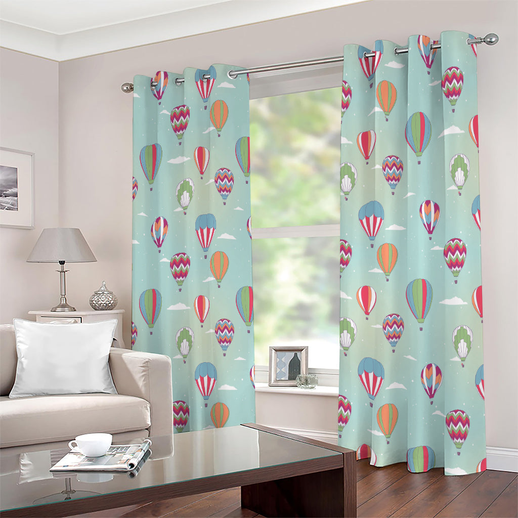 Hot Air Balloon Pattern Print Extra Wide Grommet Curtains