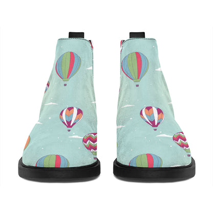 Hot Air Balloon Pattern Print Flat Ankle Boots
